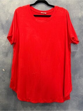 Chic Soul Bright Red Crew Neck Short Sleeve Women's Tee 2X